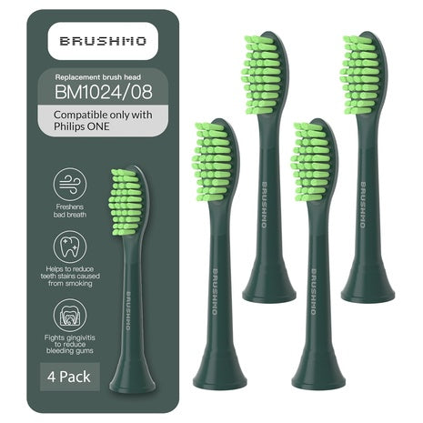 4-Pack Brushmo Electric Replacement Toothbrush Heads (2 Colors)