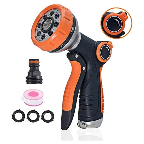 High Pressure Adjustable 8 Patterns Metal Garden Hose