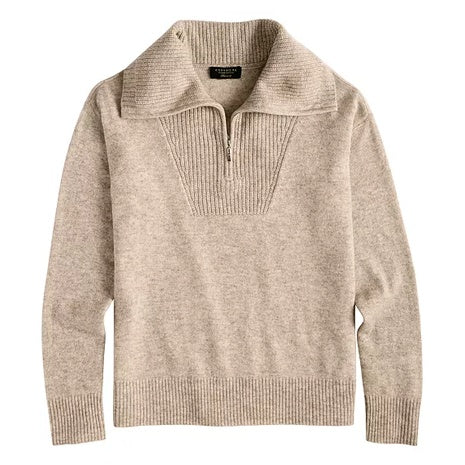Women's 100% Cashmere Quarter-Zip Sweater
