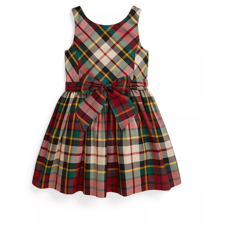 Polo Ralph Lauren Girls Plaid Taffeta Sleeveless Dress