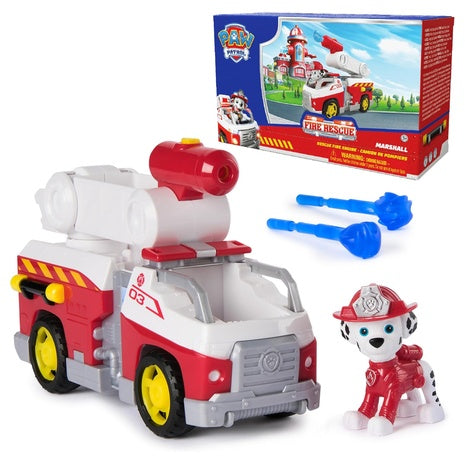 Paw Patrol Fire Rescue Marshall Rescue Fire Engine Toy Truck w/ Action Figure