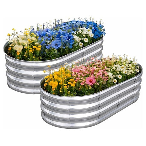2-Pack 4'x2'x1' Tataanty Galvanized Raised Garden Bed