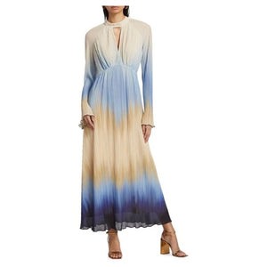 Ombre Plisse Maxi Dress