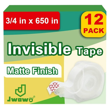12-Pack Invisible Tape with Dispensers
