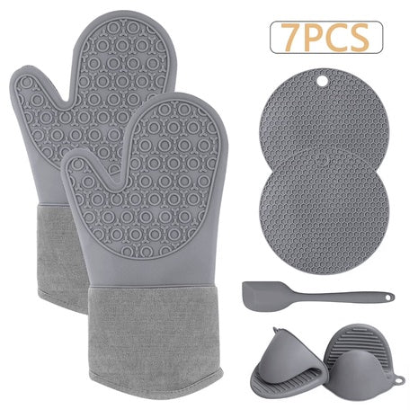 7-Piece Aovky Oven Mitts And Pot Holders Set