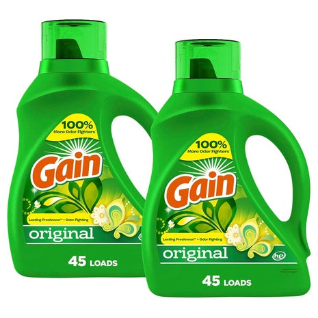2 Bottles of Gain Laundry Detergent