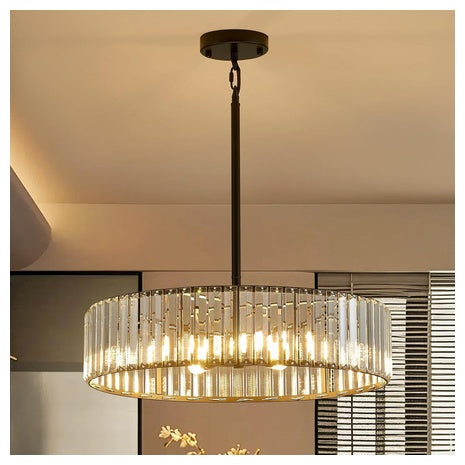 Crystal Black Semi-Flush Chandelier