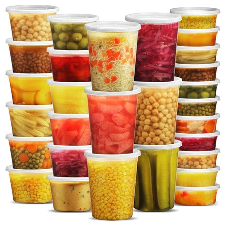 48‑Pack Food Storage Containers with Lids (8 Oz, 16 Oz & 32 Oz)