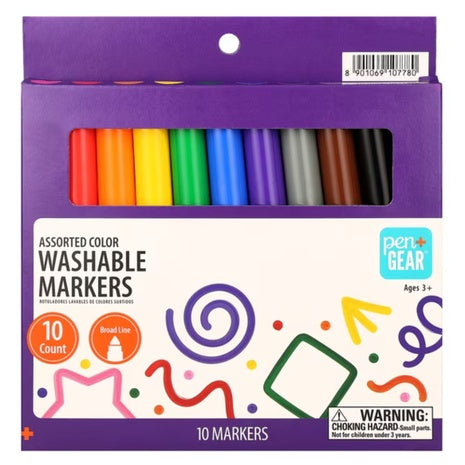 10-Count Pen+Gear Broad Line Washable Markers