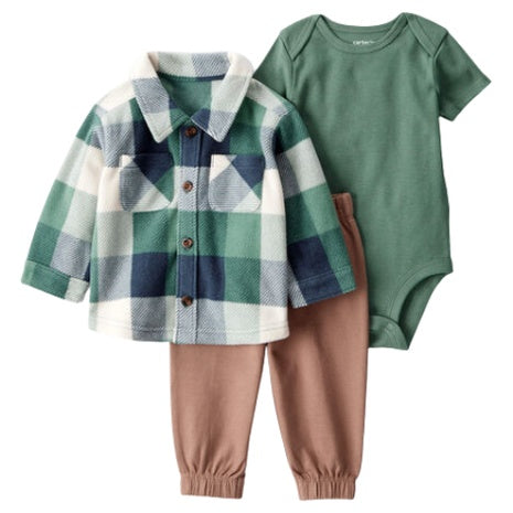 Baby 3-Piece Plaid Little Jacket Set