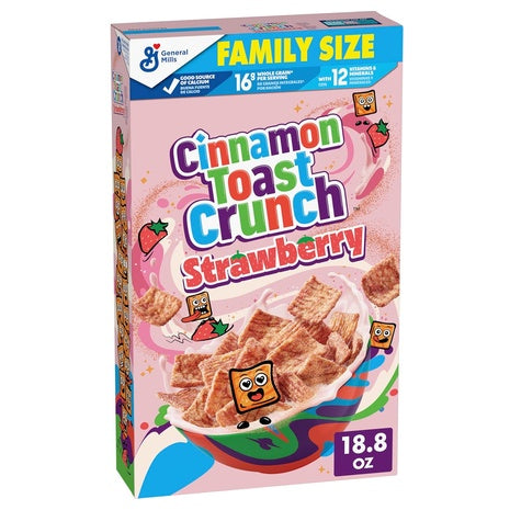 Cinnamon Toast Crunch Strawberry Breakfast Cereal Family Size