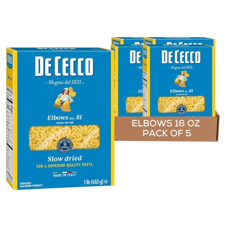 5-Pack De Cecco Elbows No. 81 Pasta (16oz)