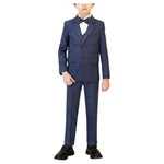 Boys' Slim Fit Plaid 5-Piece Suit (9 Styles)