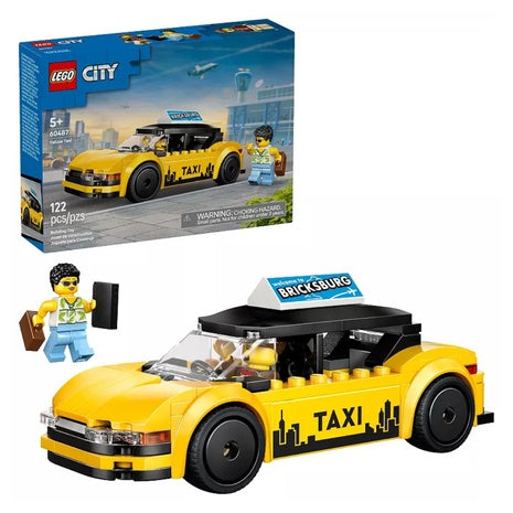 122-Pieces LEGO City Yellow Taxi Car Building Toy Set (60487)