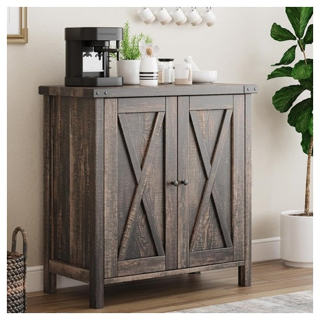 GarveeHome Sideboard Buffet Cabinet With 2 Doors & Shelves