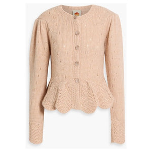 Ruffled Pointelle Cardigan