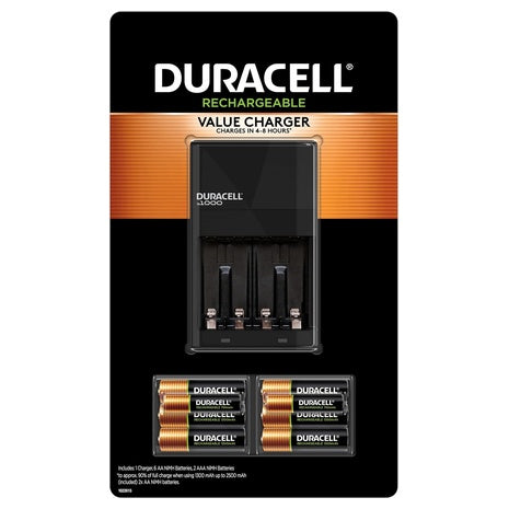 Duracell Ion Speed 1000 Charger with 6 AA & 2 AAA Rechargeable Batteries