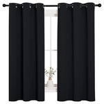 2-Panels Nicetown Pitch Black Solid Thermal Insulated Grommet Curtains (63"L X 42"W)