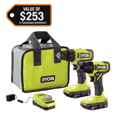 RYOBI ONE+ 18V Cordless 2-Tool Combo Kit