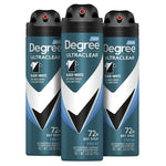 3 Cans Degree Men UltraClear Dry Spray Antiperspirant