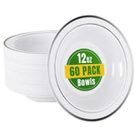 60 Plastic Bowls with Silver Rim