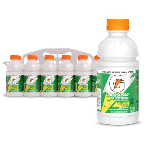 12 Bottles Gatorade Lower Sugar Lemonade