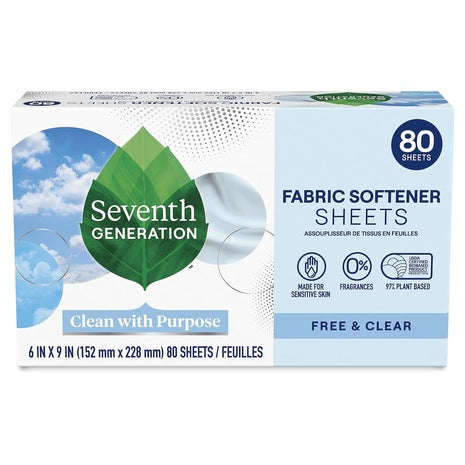 80-Count Seventh Generation Laundry Fabric Softener Dryer Sheets