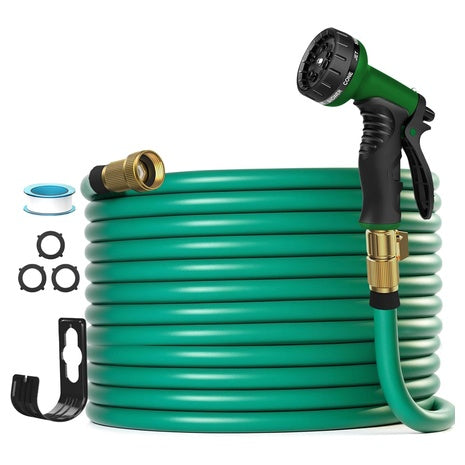50 Foot Garden Hose with 10 Function Spray Nozzle