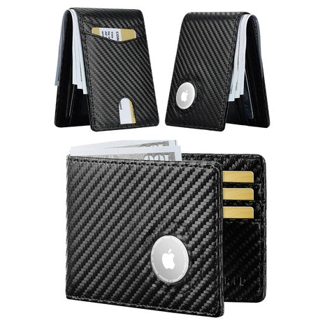 Men's Slim Air Tag Leather Wallet