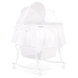 Dream On Me Lacy Portable 2-in-1 Bassinet & Cradle with Full Canopy