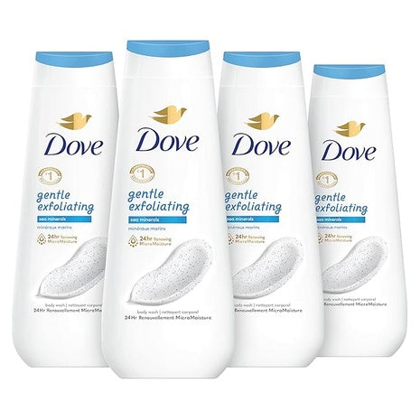 4 Bottles of Dove Body Wash Gentle Exfoliating