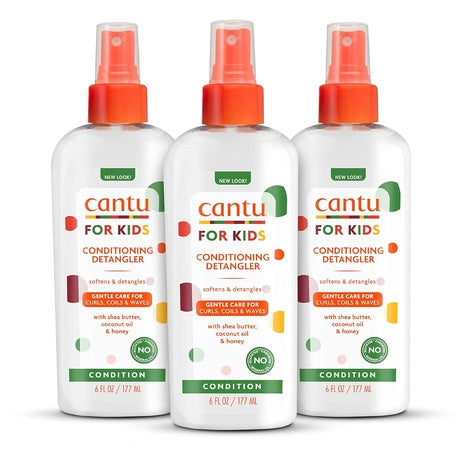 3-Pack 6oz Cantu Care Kid's Conditioning Detangler Spray Bottles