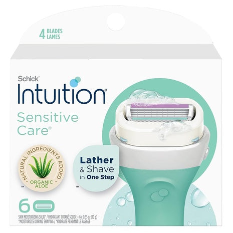 6 Schick Intuition Sensitive Razor Blade Refills