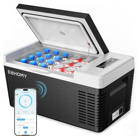 19QT EUHOMY 12V Portable Car Refrigerator W/ App Control