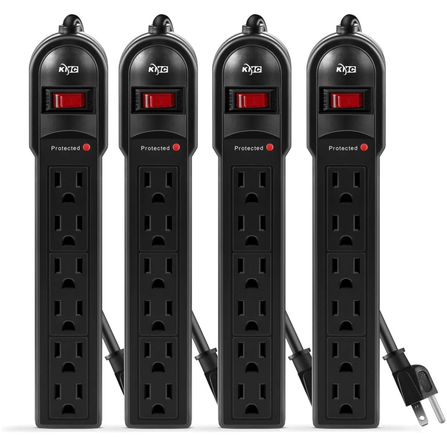 4 Pack Of 6-Outlet Surge Protector