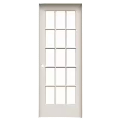30"x 80" Right Handed Clear Glass 15 Lite Interior Door