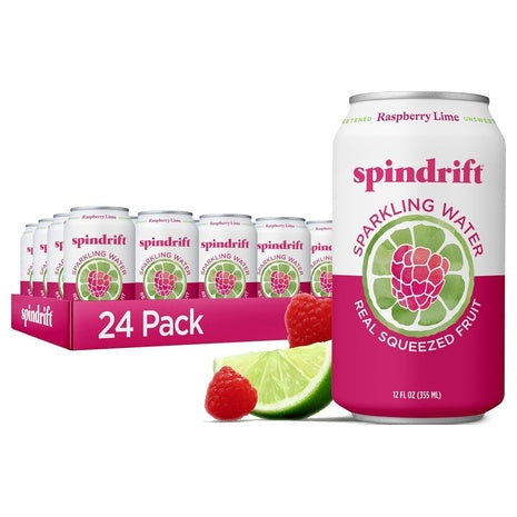 24 Cans Spindrift Raspberry Lime Sparkling Water