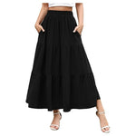 Women's Tiered Maxi Skirt with Pockets (7 Colors)