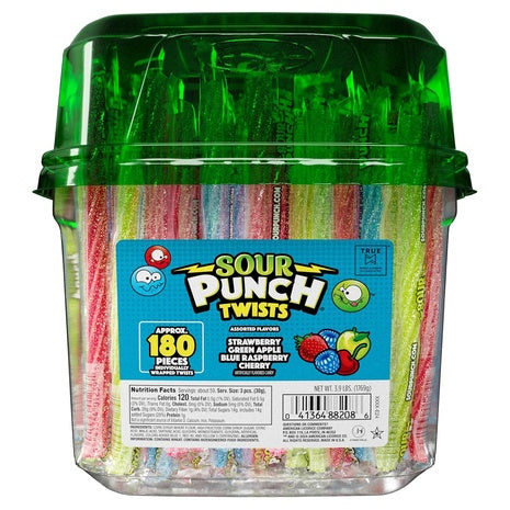 180 Sour Punch Twists Sour Candy (6")