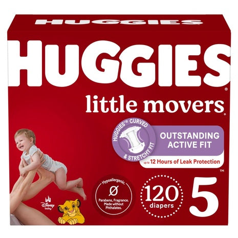 120 Huggies Little Movers Size 5 Diapers