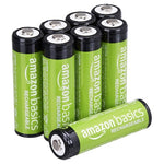 8 Amazon Basics Rechargeable AA Batteries
