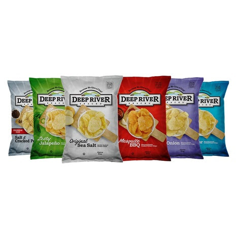 24 Bags Deep River Kettle Cooked Potato Chip Variety Pack (2oz)