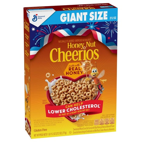 Giant Size Box Cheerios Honey Nut Cereal (27.2oz)