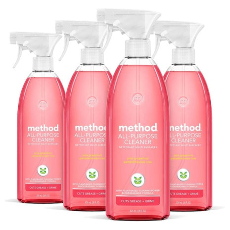 4 Bottles Method Pink Grapefruit All-Purpose Cleaner Spray