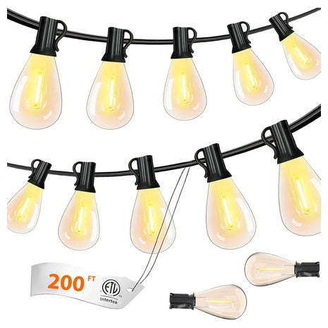 200 ft LED String Lights with Shatterproof & Waterproof Bulbs