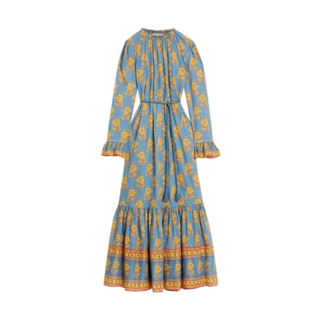 Floral Belted Ruffled Dress