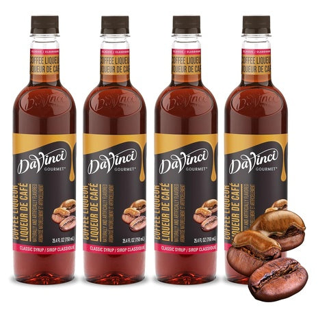 4-Pack DaVinci Gourmet Classic Coffee Liqueur Syrup