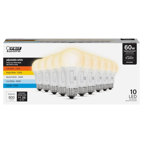 10-Pack Feit Electric LED Light Bulbs