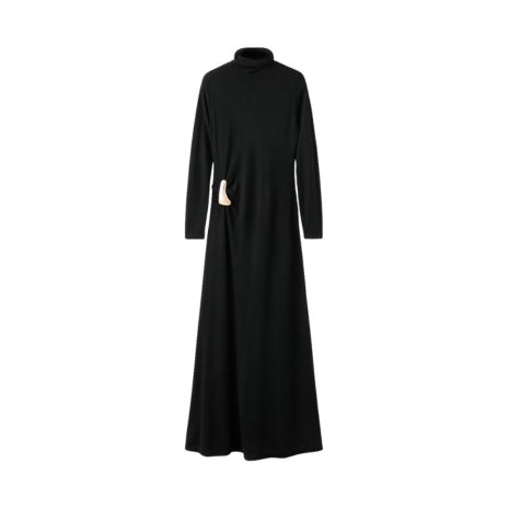 Turtleneck Dress with Brooch