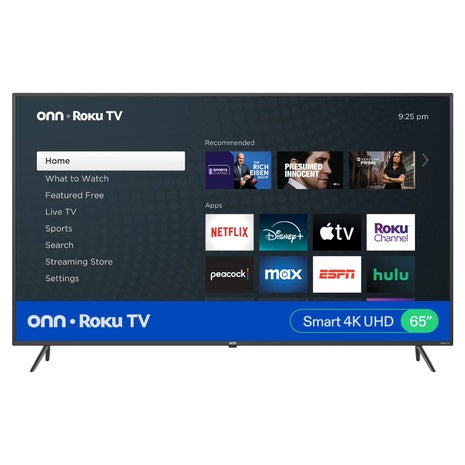 65" Onn. 4K Ultra HDR Smart LED Roku TV (100012587)